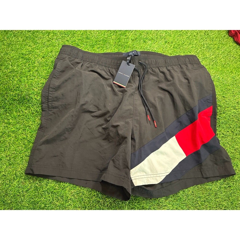 Tommy Hilfiger Colorblock Swim Trunks Black Mesh Lined Men’s XXL NWT